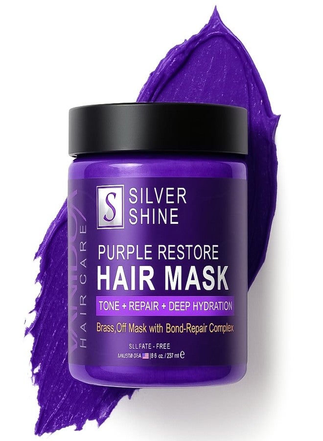 VANIDOX Silver Shine Purple Hair Mask for Gray Hair – Deep Conditioning Toner Treatment to Neutralize Brassiness, Restore Moisture & Brighten Dull Hair – Paraben & Sulfate Free, Made in USA, 8oz - Image 1